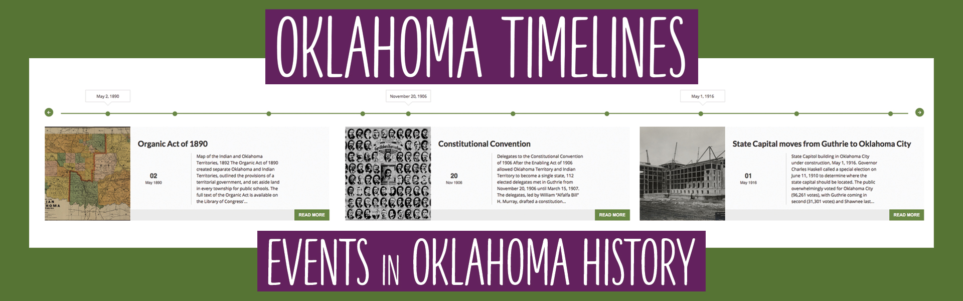 View Oklahoma Timelines