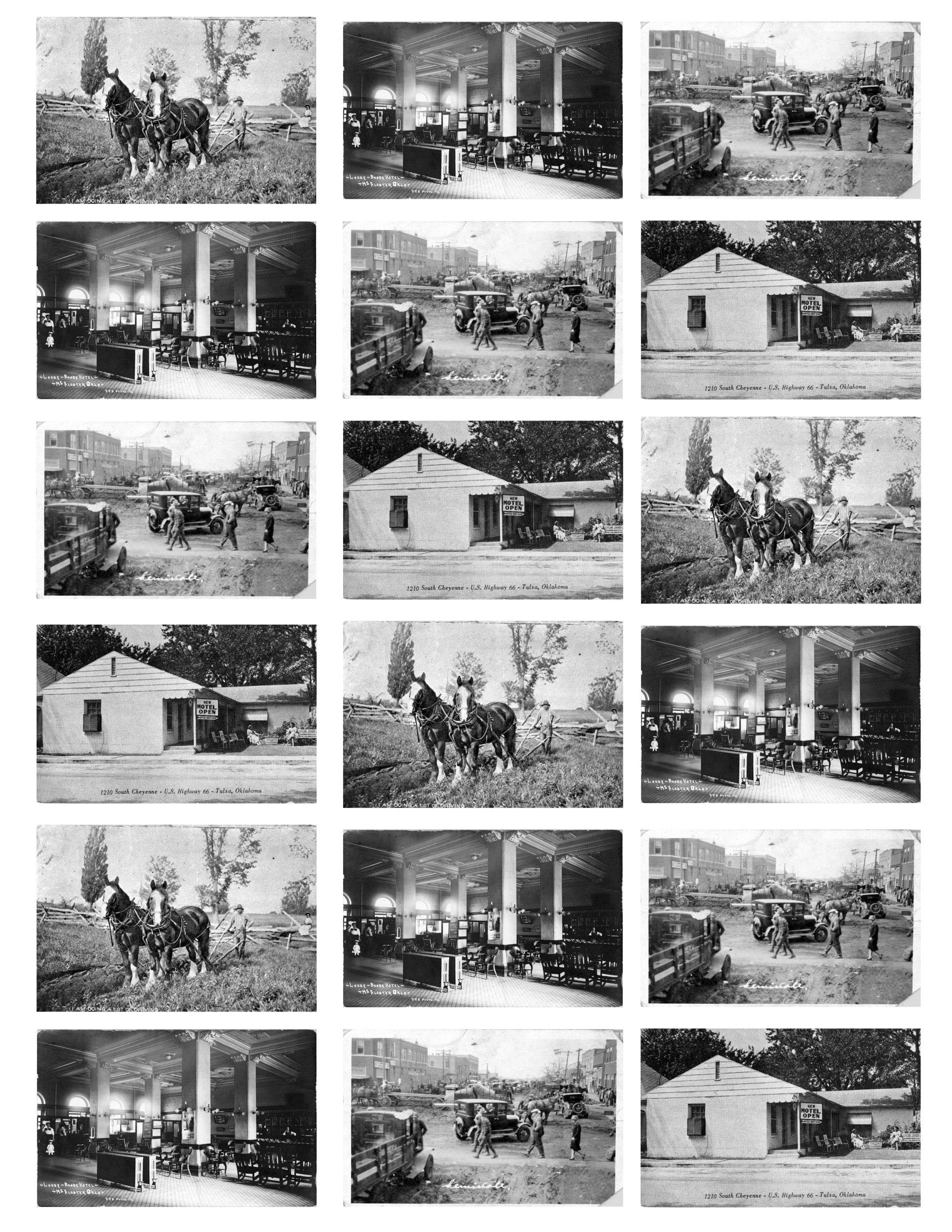 Black and white photo postcards from Oklahoma